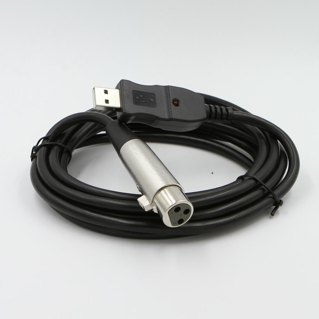 3Meter USB2.0 Microphone Cable USB Male To XLR Female Instrument Cable