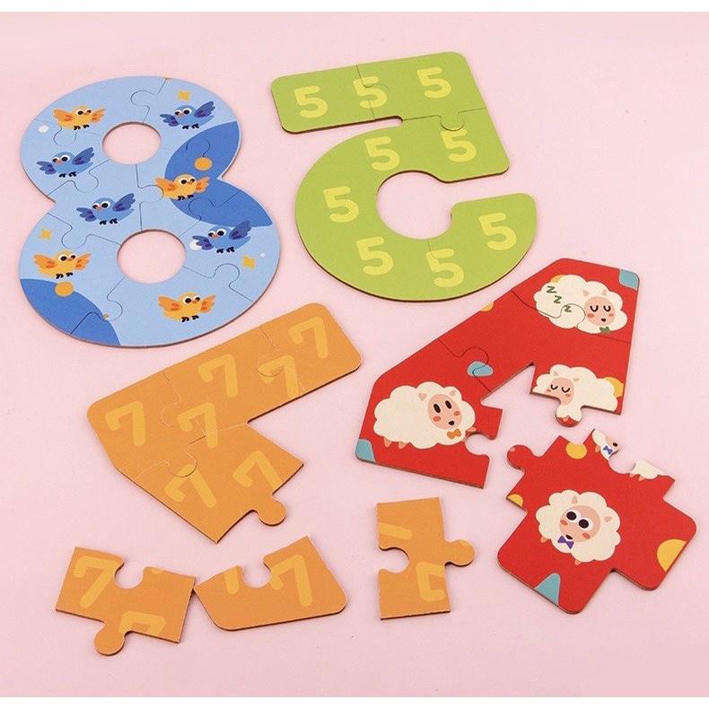 HOT GHÉP HÌNH PUZZLE CHỦ ĐỀ CHỮ CÁI VÀ SỐ ĐẾM CHẤT LƯỢNG GỖ THÔNG CAO CẤP CHO BÉ TỪ 2 TUỔI