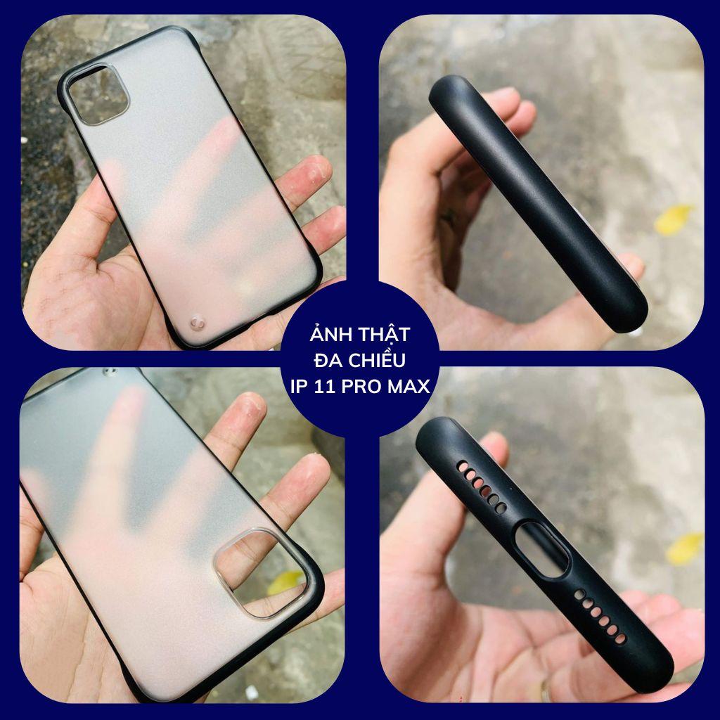 Ốp lưng ip 11 ip 11 pro max nửa cạnh lưng nhám chống bám vân tay bảo vệ camera phụ kiện điện thoại huỳnh tân store