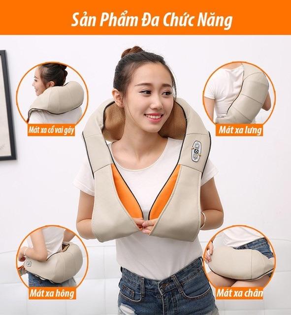 Chính Hãng Ayosun- Đai Đeo Massage 16 bi cổ vai gáy lưng chuyên sâu AYOSUN Hàn Quốc