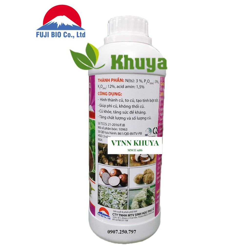 Phân bón NPK sinh học FJ Siêu To Củ chai 1 lít Tạo Củ Phì Củ Chống thối
