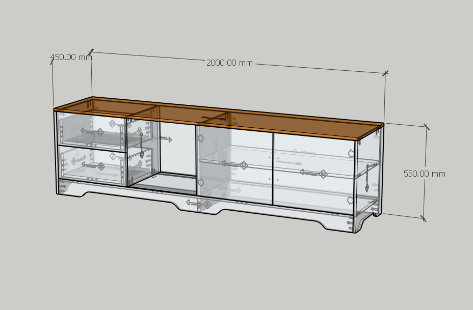 HAPPY FURNITURE , Kệ TV 2 cửa mở 2 ngăn kéo - SAFA , KTV_112 , 200cm x 45cm x 55cm DxRxC