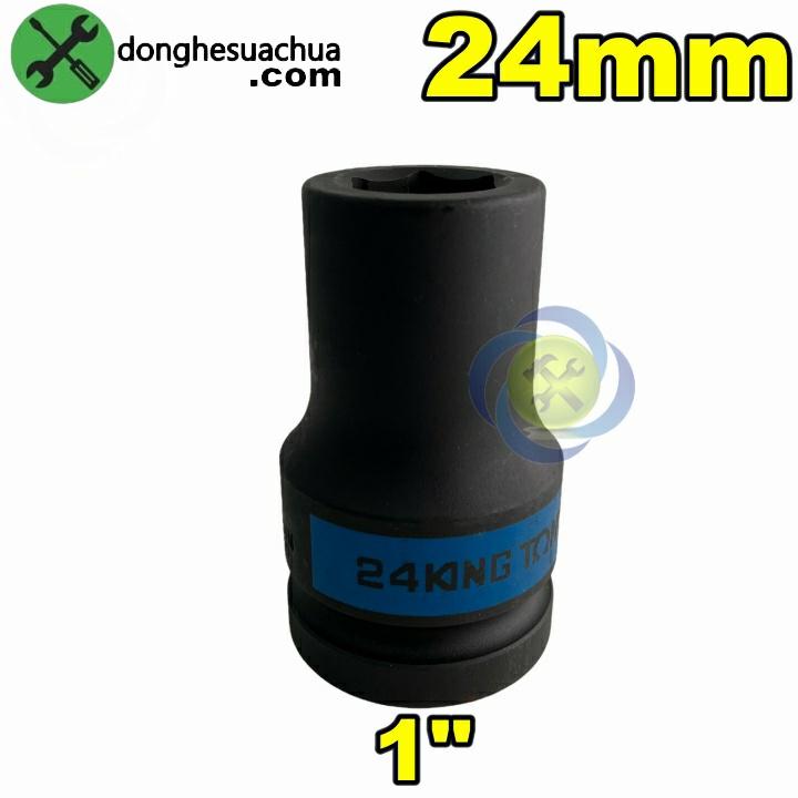 Tuýp 24mm 1 inch Kingtony 843524M loại dài 6 cạnh màu đen