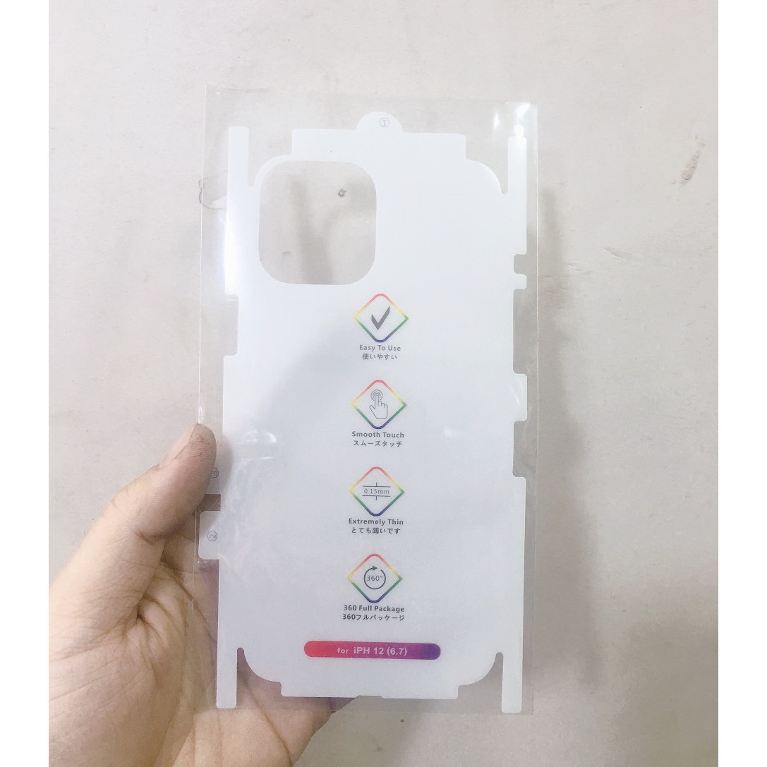 Miếng dán lưng PPF full viền 7 màu cho iphone