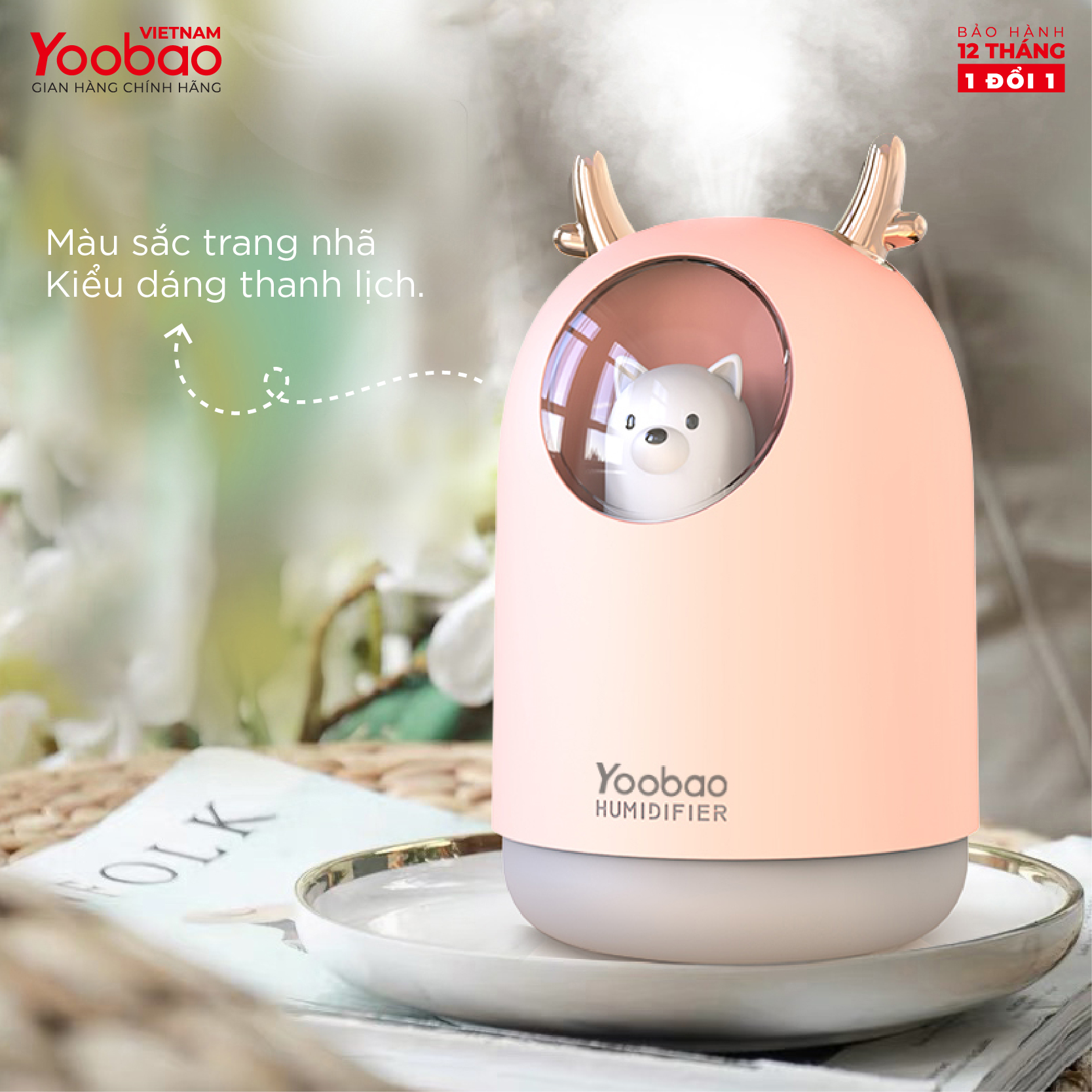 Máy phun sương tạo độ ẩm YOOBAO M106 - Dung tích 300ml - Chống khô da - Hàng chính hãng