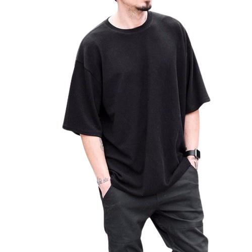 Áo Thun Tay Lỡ Đẹp Giá Rẻ Cotton Co Giãn Cổ Tròn Áo Thun Basic Dáng Rộng Nam Nữ Phông Trơn Oversize Form Rộng