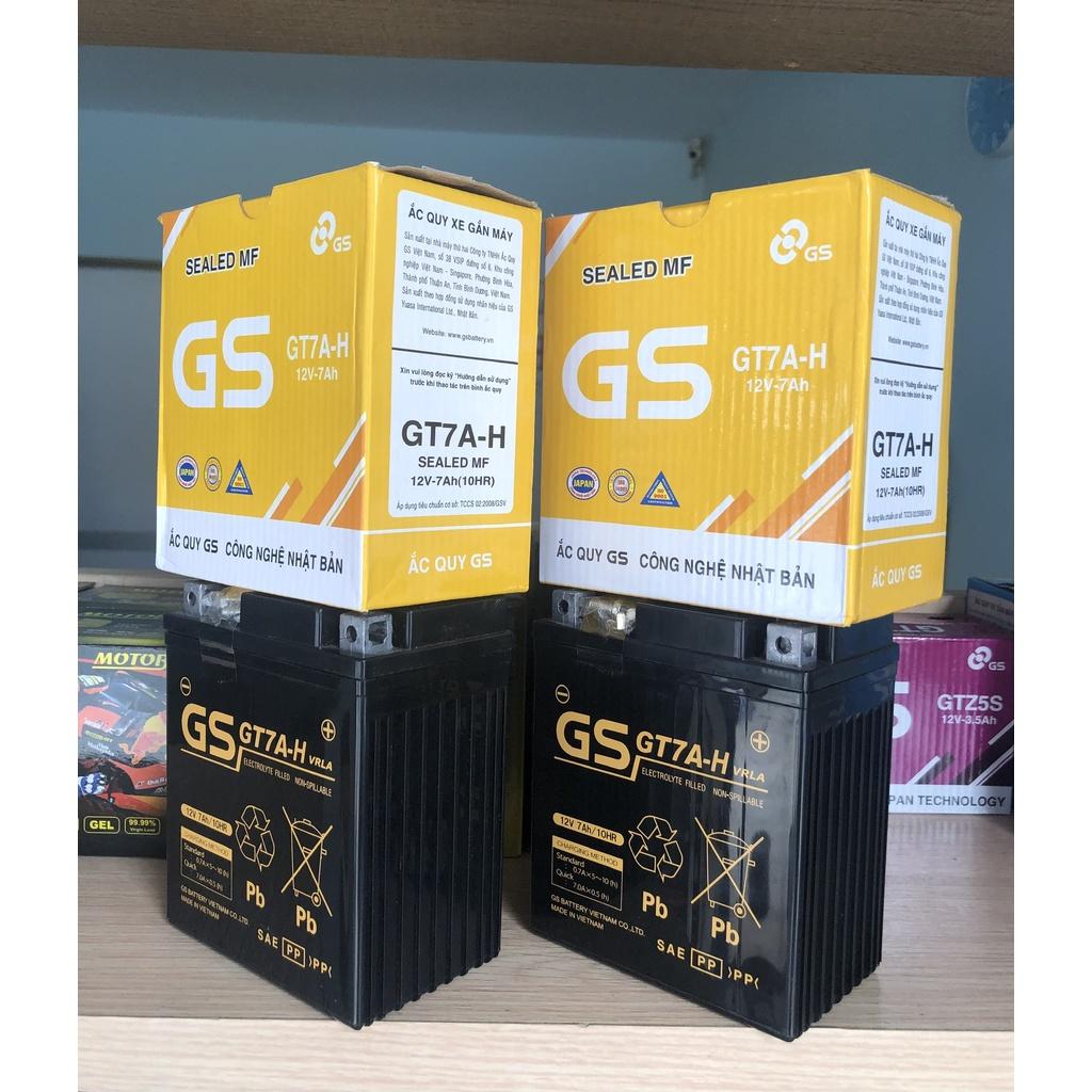 Ắc quy khô xe máy GS GT7A-H dùng cho các dòng xe Vespa, SH Ý, PS 150, Piagio Liberty