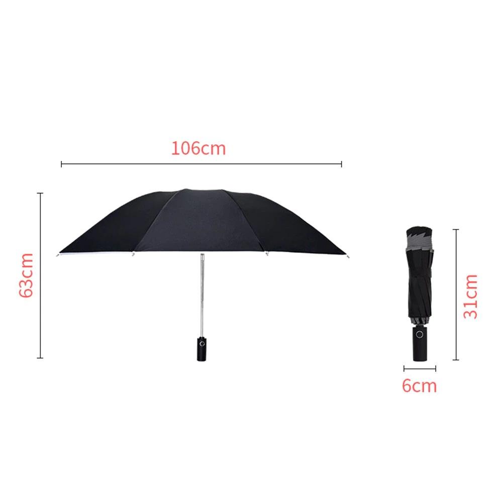 Ô dù thời trang tự động 2 chiều một nút bấm chống tia UV có đèn LED xoay 10 nan logo xe hơi cao cấp - Honda