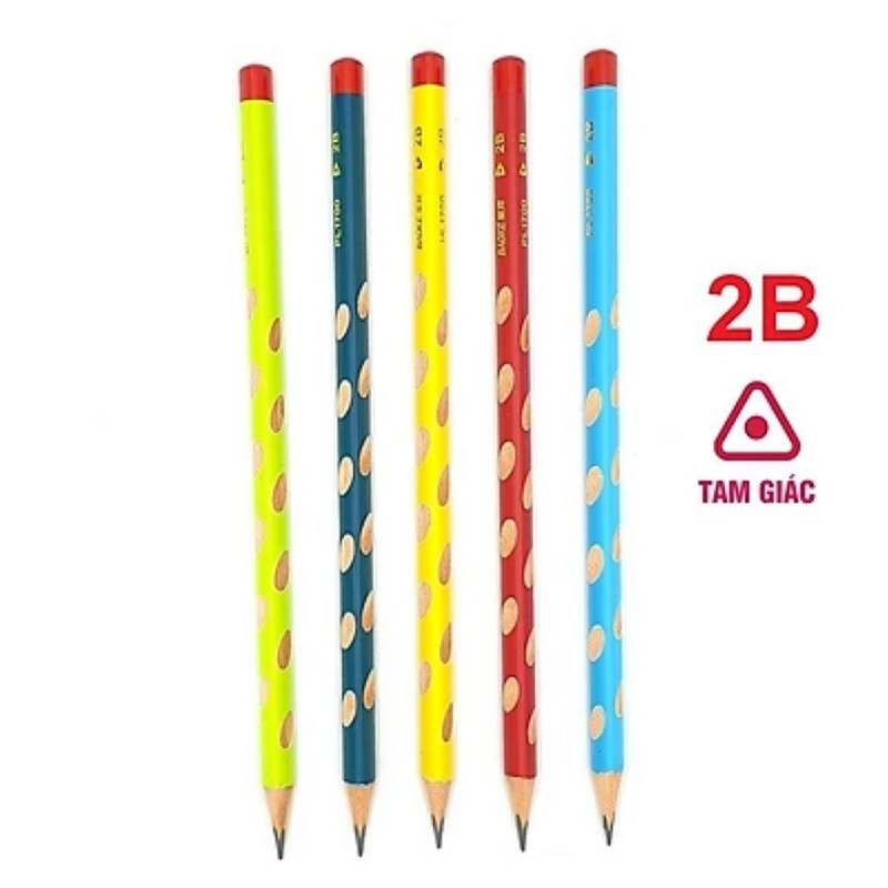 Combo 5 cây bút chì tam giác định vị 2B - Baoke PL1700