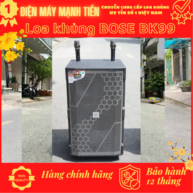 Loa kéo di động MTMax BK99 - Dàn karaoke ngoài trời bass 4 tấc 1 mid 1 treble - Loa khủng long công suất theo nhà sản xuất đến 1000W - Kèm 2 micro không dây UHF - Đầy đủ kết nối Bluetooth, AV, USB, SD card, TWS