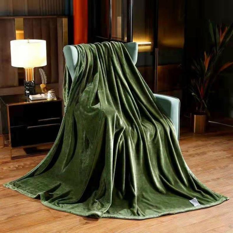 Chăn lông tuyết Blanket một màu lông thỏ nhung mịn ấm áp