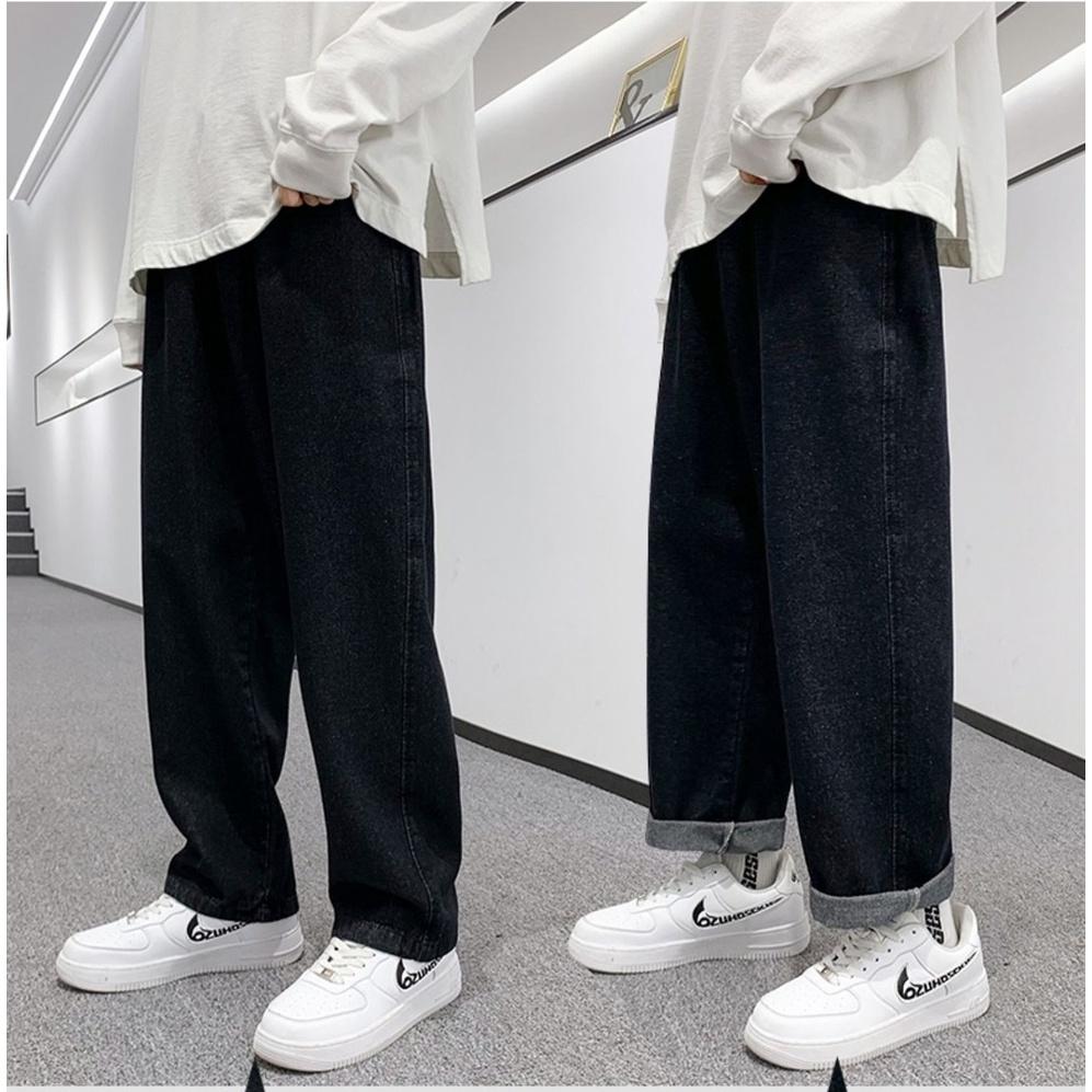 Quần bò nam ống rộng, quần jean baggy nam nữ dáng suông vải jeans cao cấp SR01 không phai màu