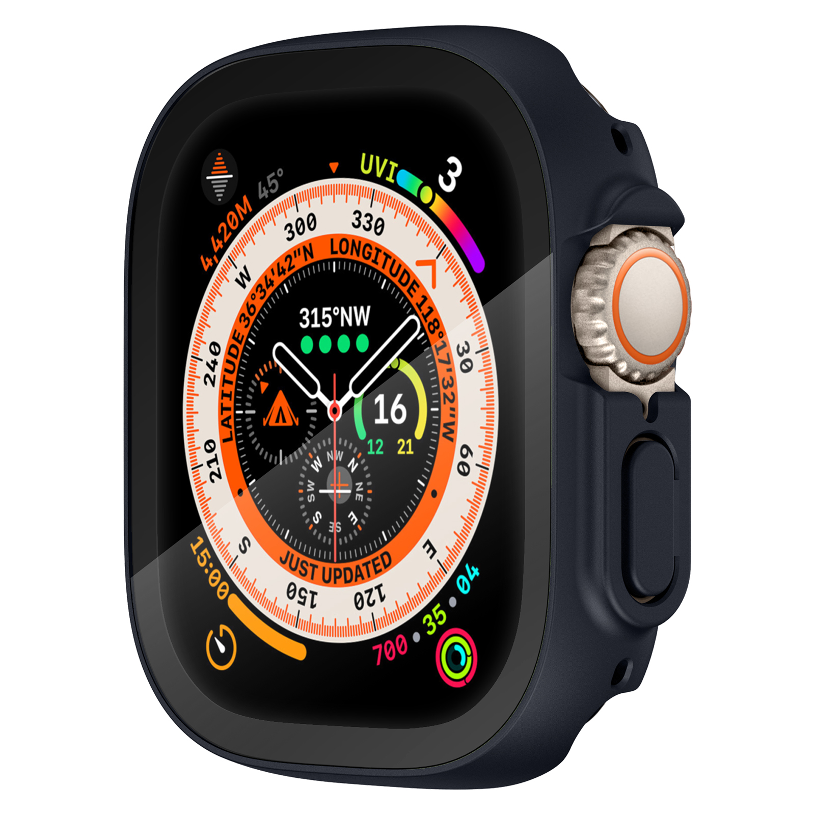 Hình ảnh Ốp Case PC Mặt Kính Cường Lực Colorful cho Apple Watch Ultra / Apple Watch Ultra 2 49mm - Hàng Chính Hãng