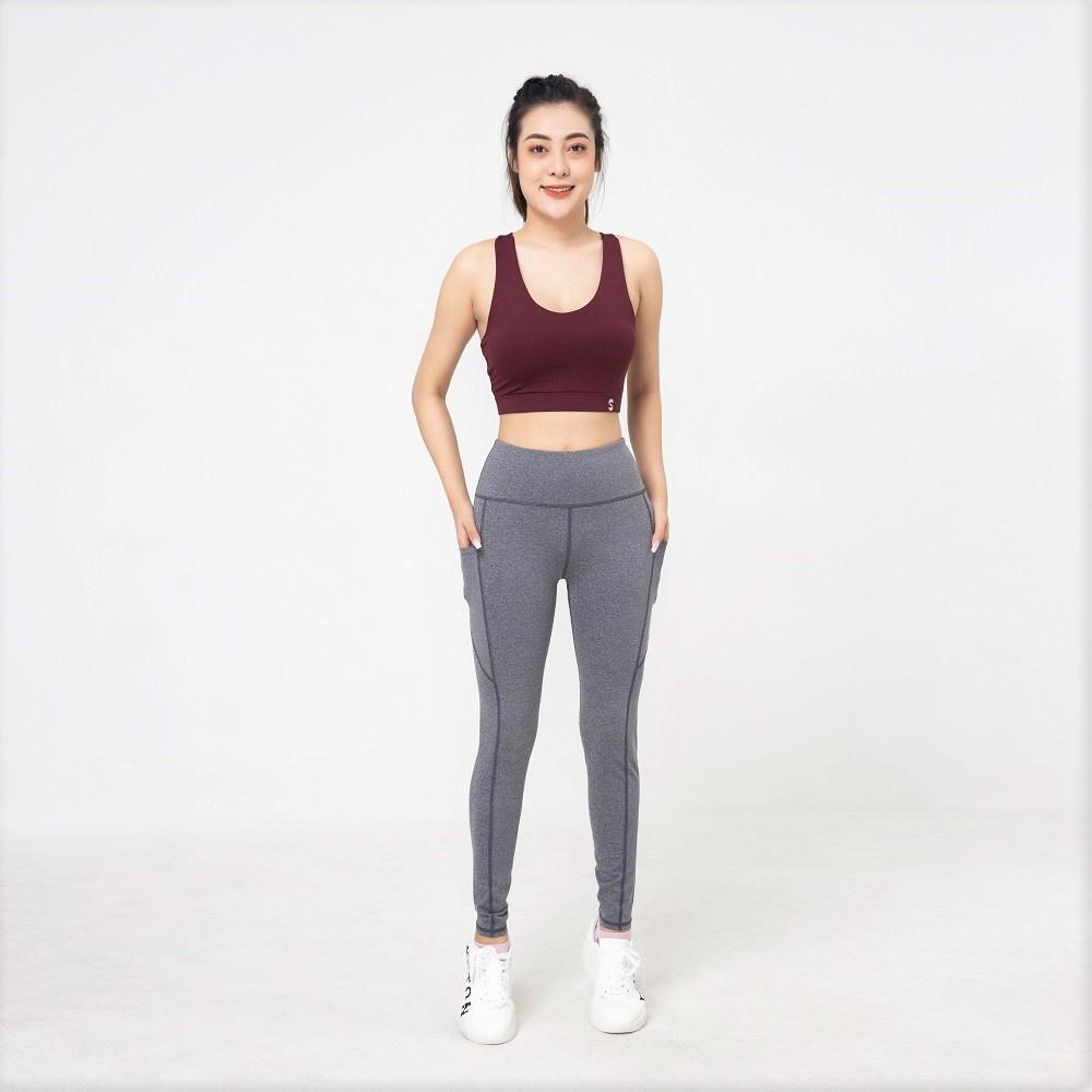 Set đồ tập gym yoga aerobic nữ áo bra 3 lớp kèm mút quần legging lưng cao co giãn đa chiều thoải mái