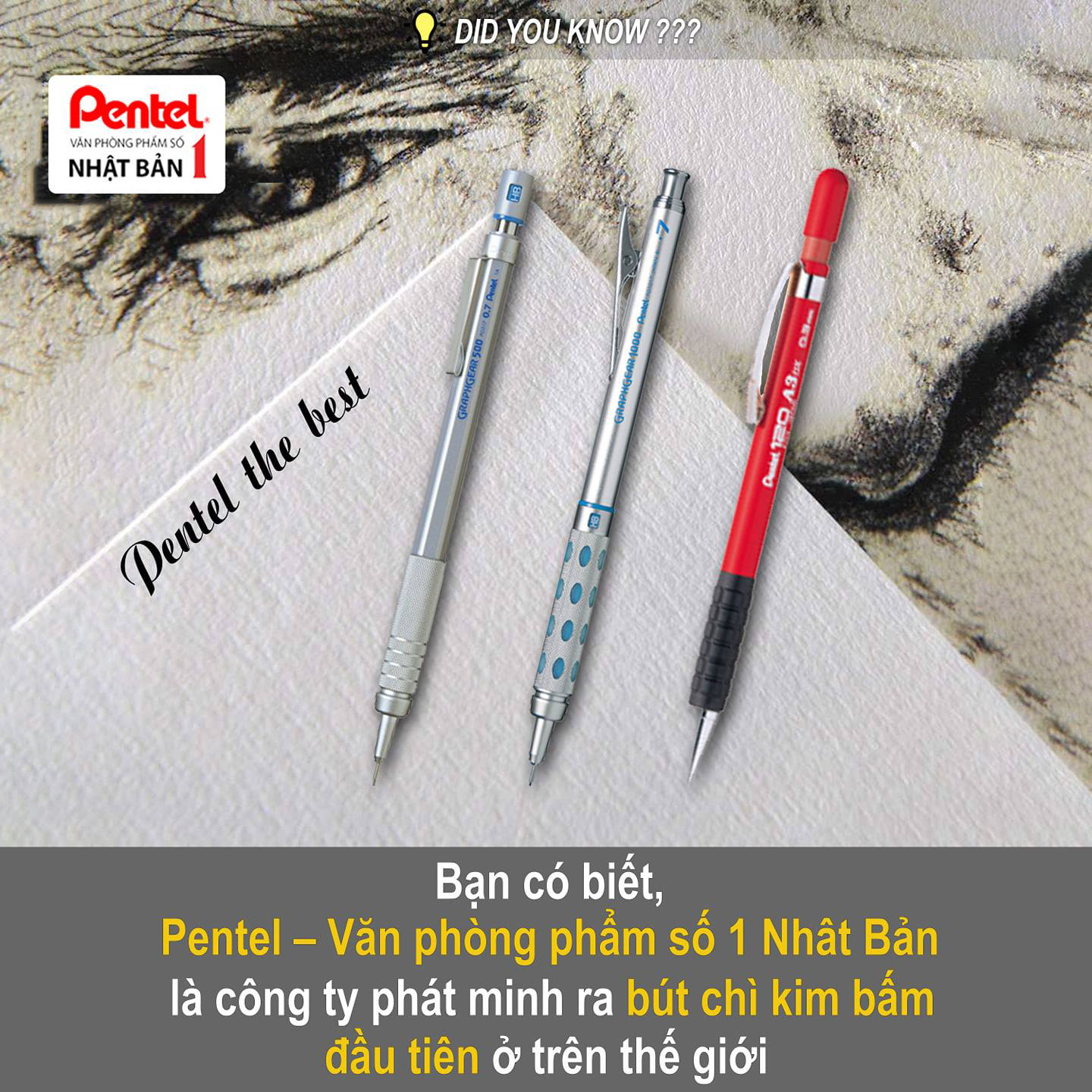 Bút Chì Kim Pentel Bấm Thân Giữa PD105T Và PD107T | Thiết Kế Thân Trong Đẹp Mắt