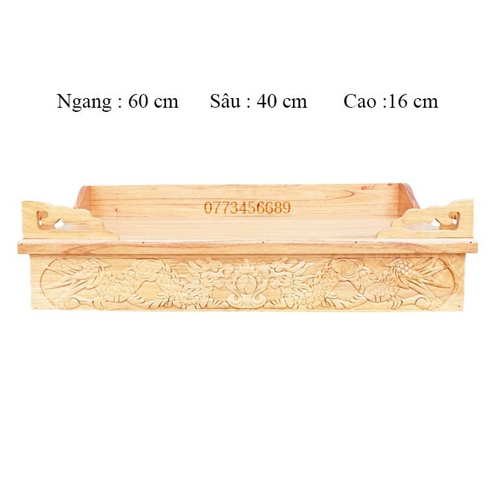 Bàn thờ treo tường gỗ Xoan Đào ngang 60 cm trạm rồng mẫu 2