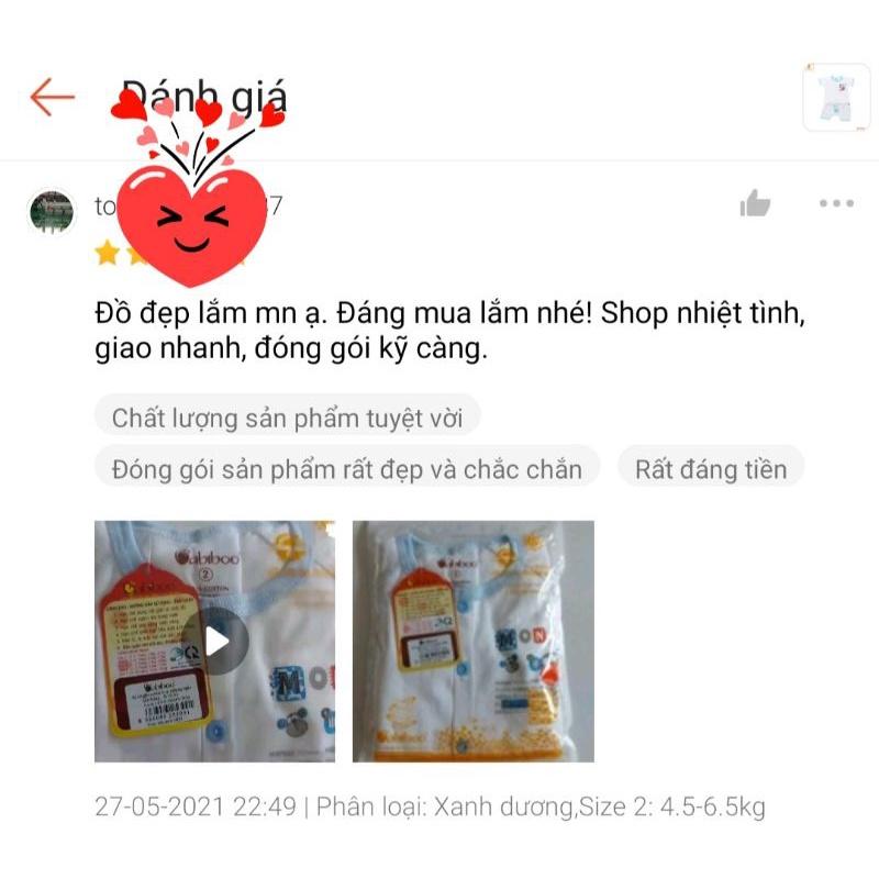 Bộ cài giữa tay ngắn sơ sinh mềm mại cho bé trai bé gái BKT02