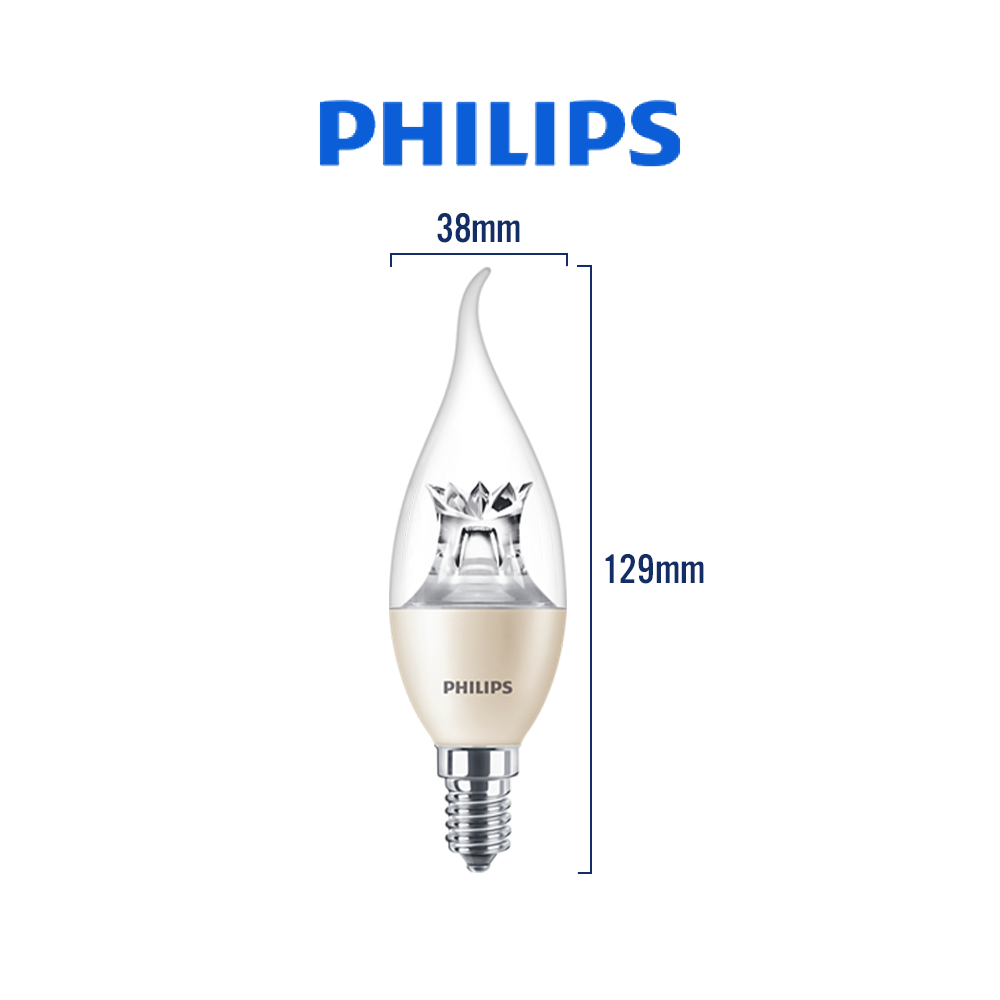 Bóng đèn LED nến PHILIPS MASTER LEDcandle DT 2.8W E14 BA38 CL