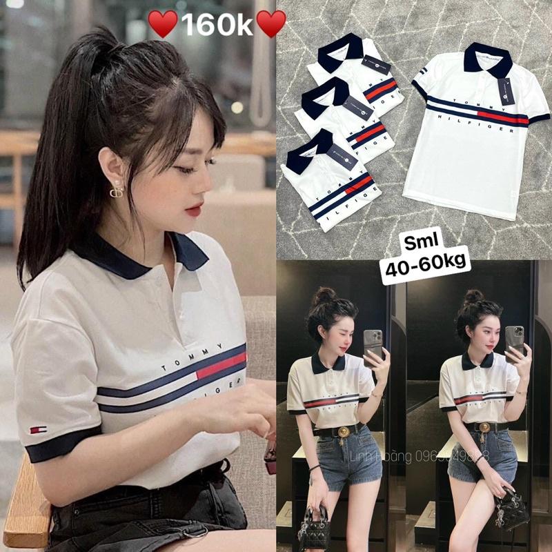 Áo polo TM phối sọc đỏ 2 màu cho nữ️Thời Trang Elisa️