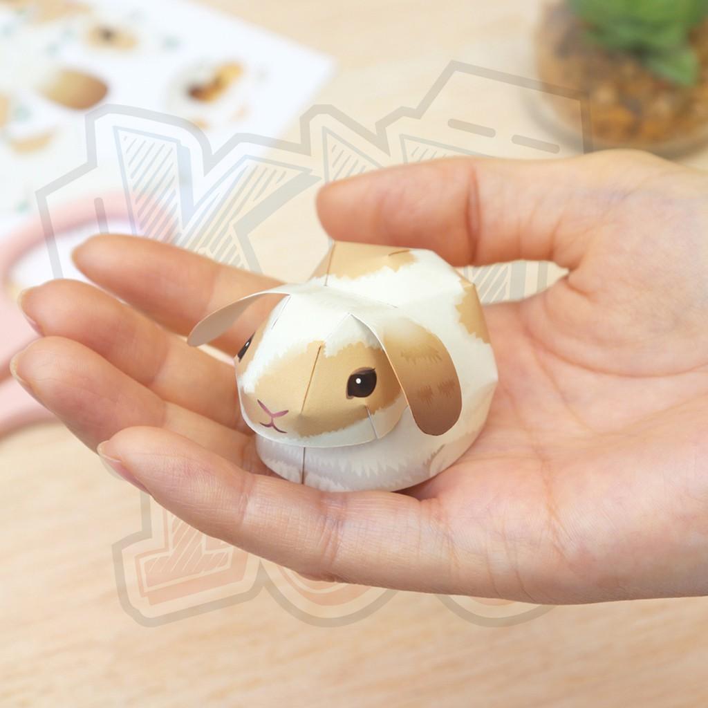 Mô hình giấy động vật Thỏ con cute mini