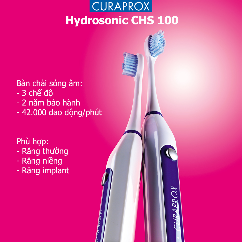 Bộ bàn chải điện sóng âm Curaprox Hydrosonic CHS 100 - Thụy Sĩ