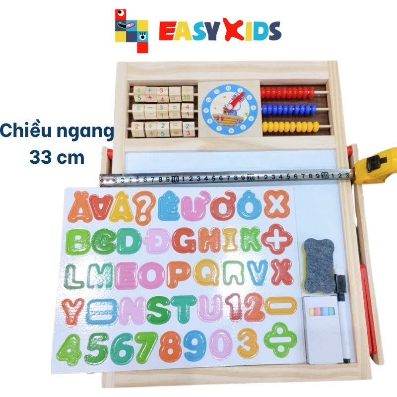 Bảng Viết Bảng Học Chữ Cái Tiếng Việt Cho Bé, Bảng Ghép Số, Chữ Cái, Phép Tính 2 Mặt Đa Năng Kèm Phấn, Khăn Lau
