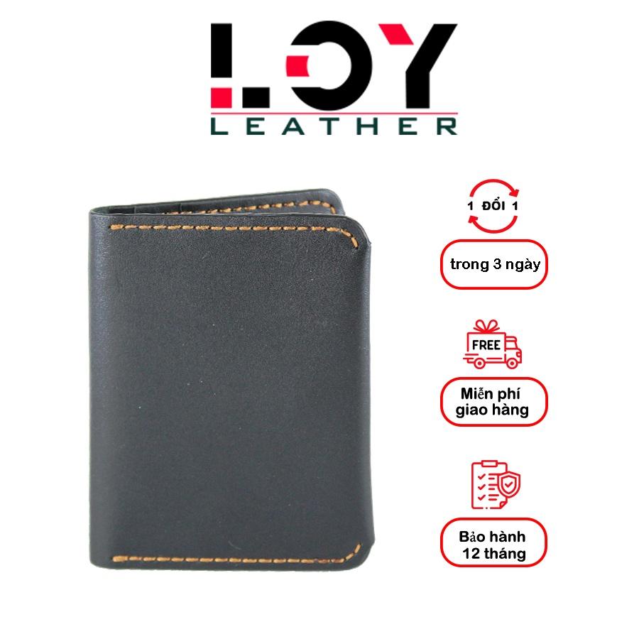 Ví Da Bò Gập Form Chuẩn Cao Cấp, Nhỏ Gọn, Sang Trọng, Chống Thấm Nước Unisex - Thương hiệu LOY Leather