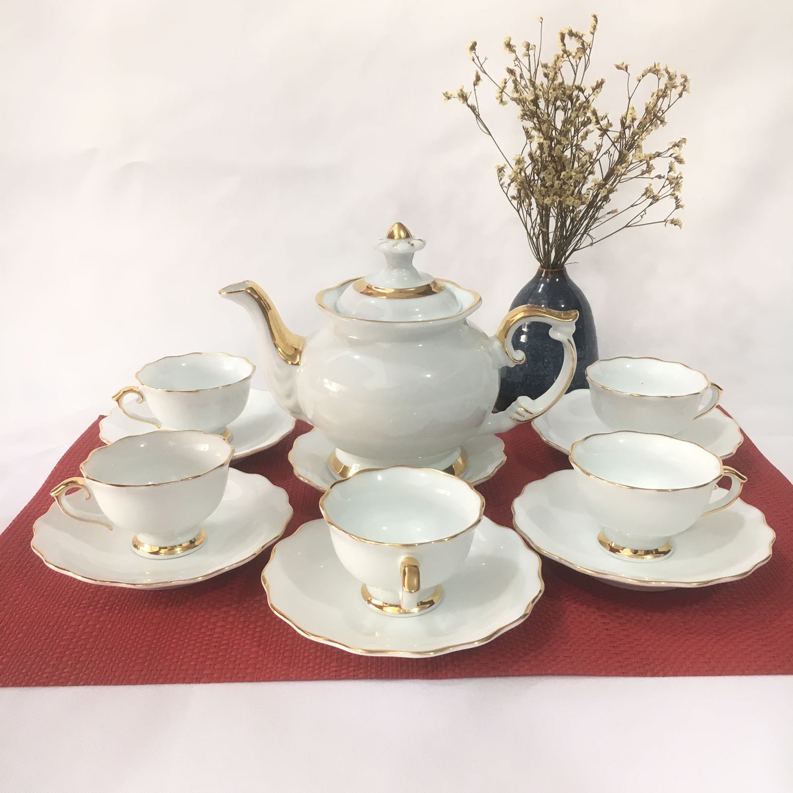 Bộ Trà Viền Chỉ Trơn