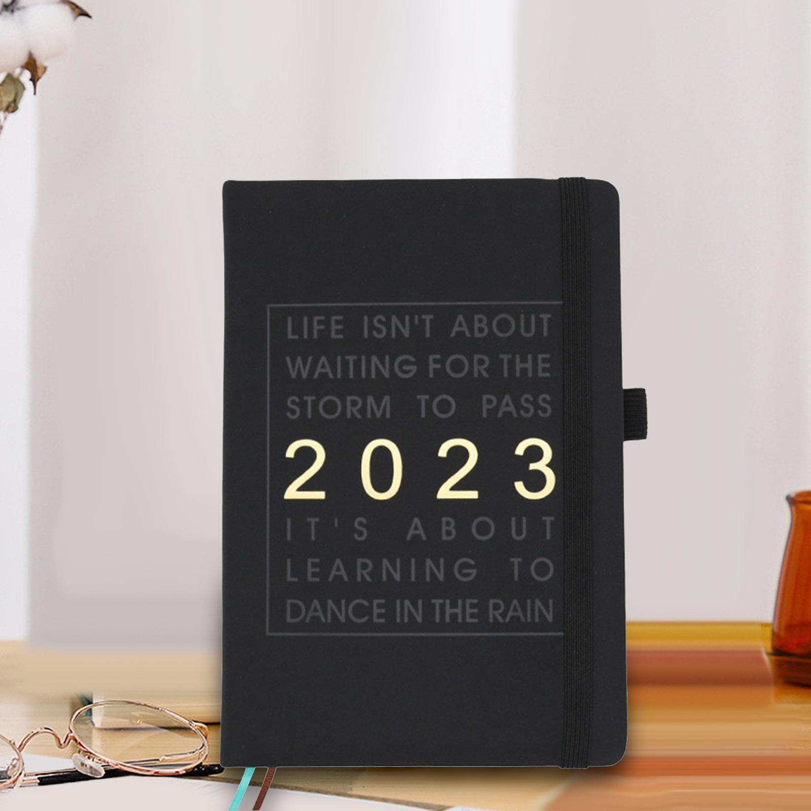 2023 Planner Notebook Diary Goal Habit Schedule Agenda Leather Cover Journal