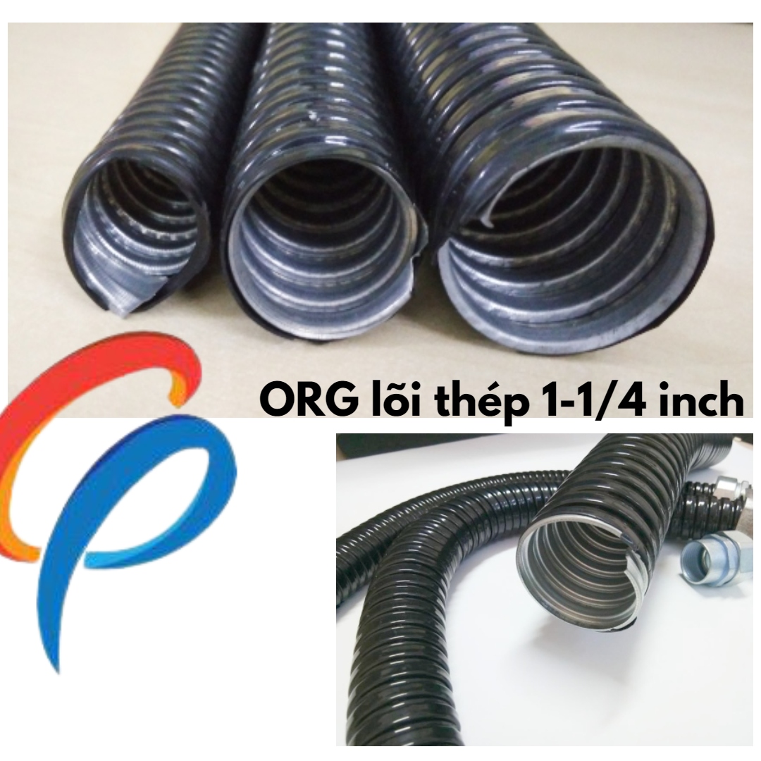 Ống ruột gà lõi thép bọc nhựa PVC phi 1-1/4 inch