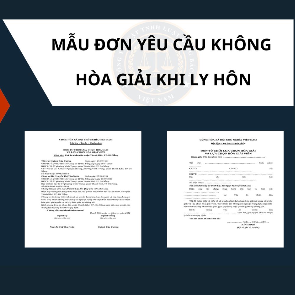 MẪU ĐƠN TỪ CHỐI HÒA TẠI TRUNG TÂM HÒA GIẢI ĐỐI THOẠI THUỘC TÒA ÁN KHI LY HÔN (Sử dụng kèm đơn ly hôn)