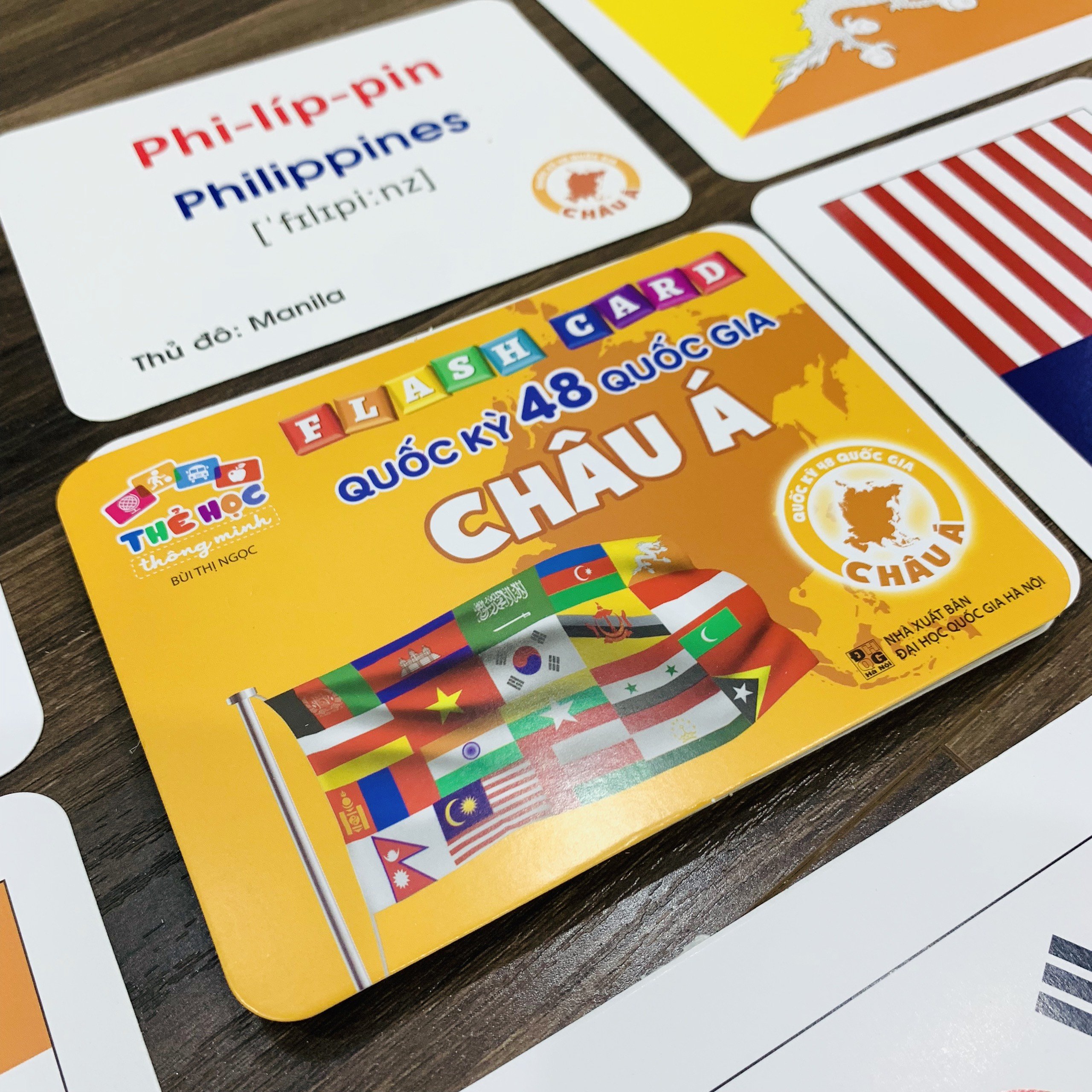Thẻ Học Flash Card Thông Minh Dành Cho Trẻ Phát Triển Tư Duy Trí Tuệ- Bộ Thẻ Học Chủ Đề Quốc Kỳ Các Nước Châu Á