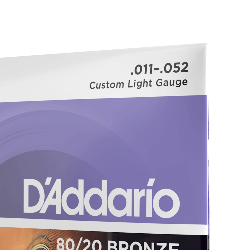 Bộ dây đàn Guitar Acoustic/ Acoustic Guitar Strings - D'Addario EJ13 - 80/20 Bronze - Deep, Bright & Projecting Tone - Custom Light Gauge .011-.052 - Hàng chính hãng