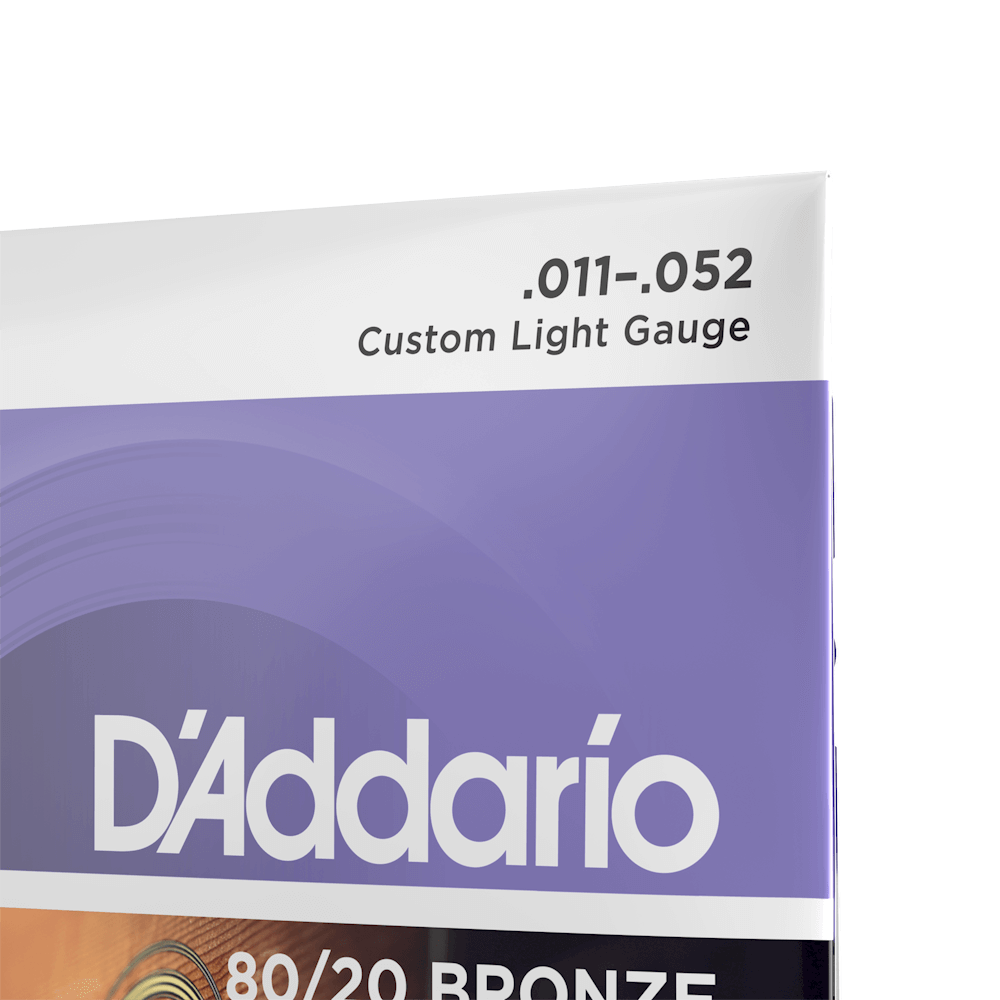 Bộ dây đàn Guitar Acoustic - D'Addario EJ13 - 80/20 Bronze, Custom Light Gauge 11-52 - Hàng chính hãng