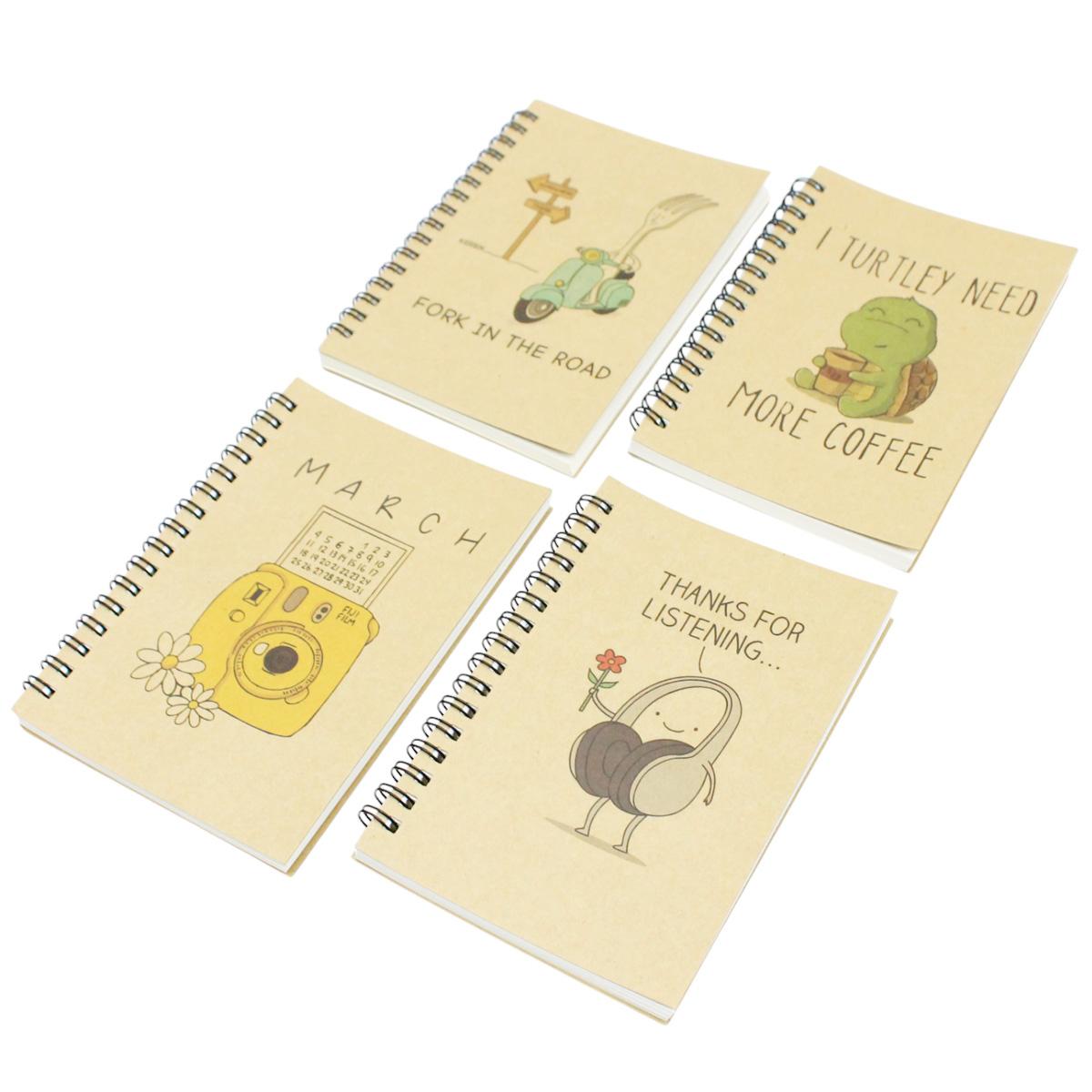 Sổ Lò Xo Kraft A6 - Không Kẻ Có Chấm - 80gsm - The Sun 06