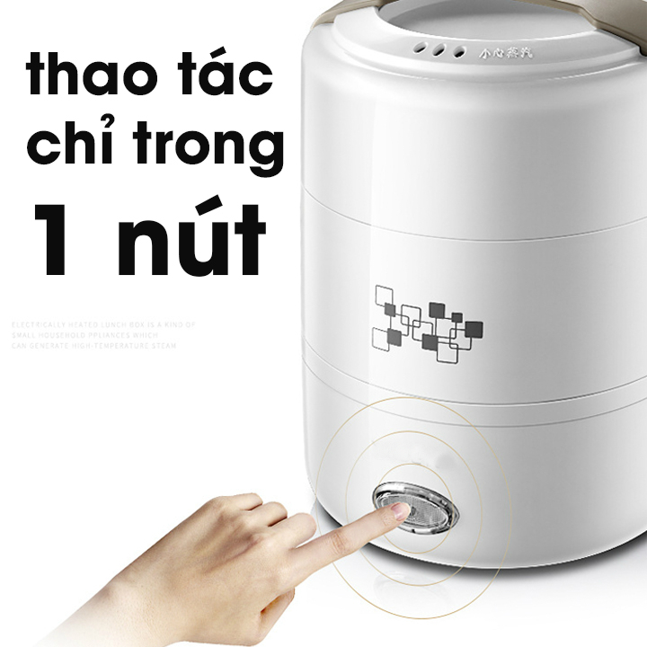 Hộp cơm hâm nóng mini tự nấu DORON trắng hàng có sẵn rất tiện cho mọi người mang cơm đi làm