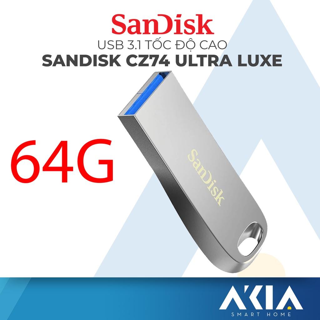 Hình ảnh USB 3.1 SanDisk Ultra Luxe CZ74 dung lượng 16GB / 32GB / 64GB, tốc độ đọc lên đến 150 Mb/s - Hàng Chính Hãng