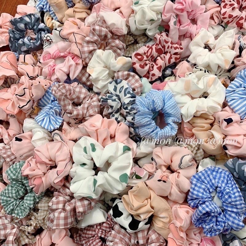 Dây cột tóc, buộc tóc vải scrunchies dễ thương nhiều màu