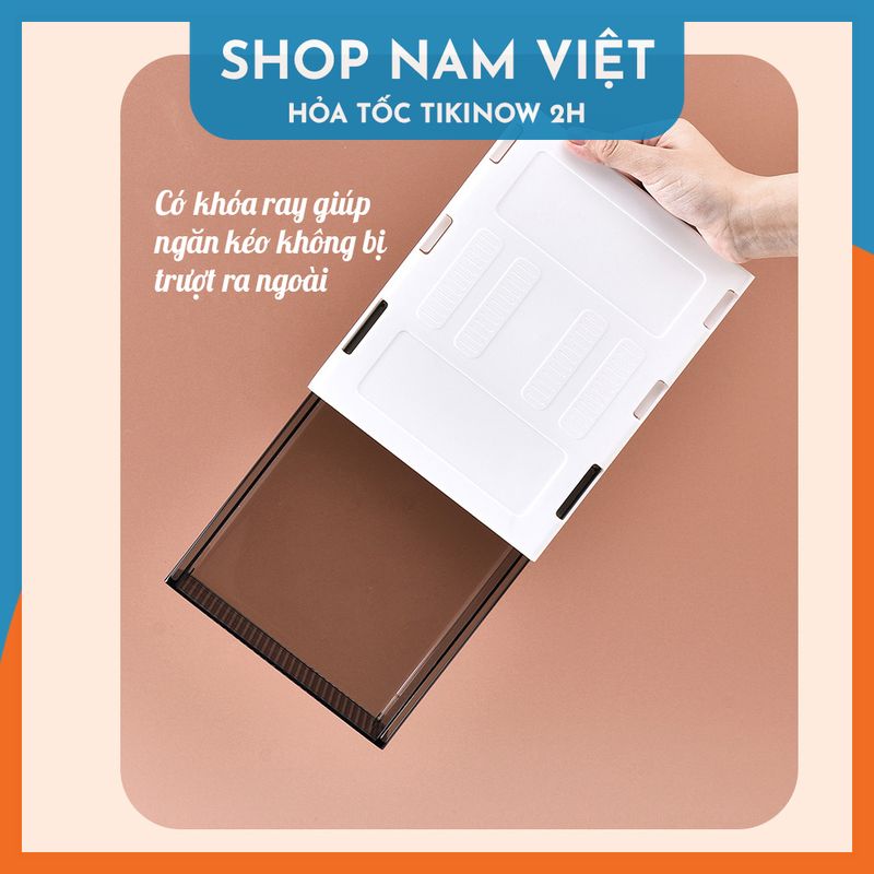 Ngăn Kéo Dưới Bàn Làm Việc Trong Suốt - Hộp Nhựa Để Đồ Dán Dưới Bàn (Kèm Miếng Dán)