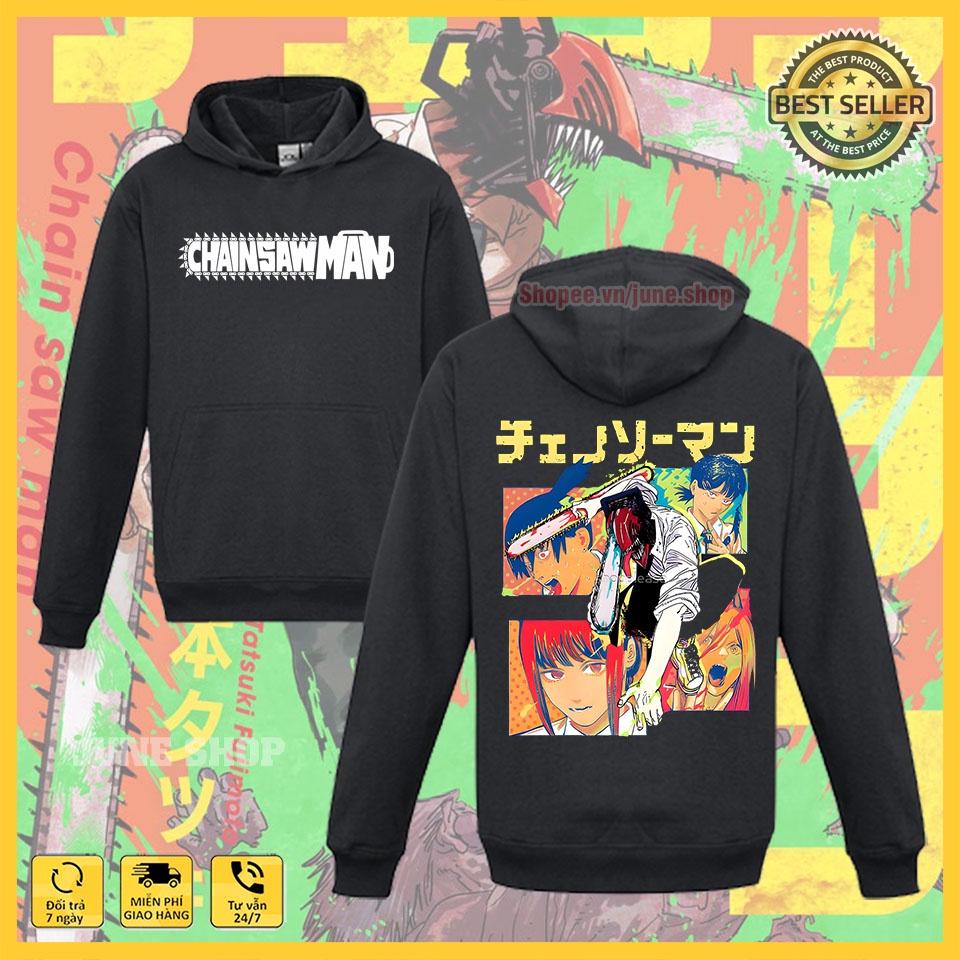 Áo Hoodie Chainsaw Man, Áo Khoác Chainsaw Man in hình Denji, Makima, Power, Pochita, Aki mới nhất, siêu đẹp