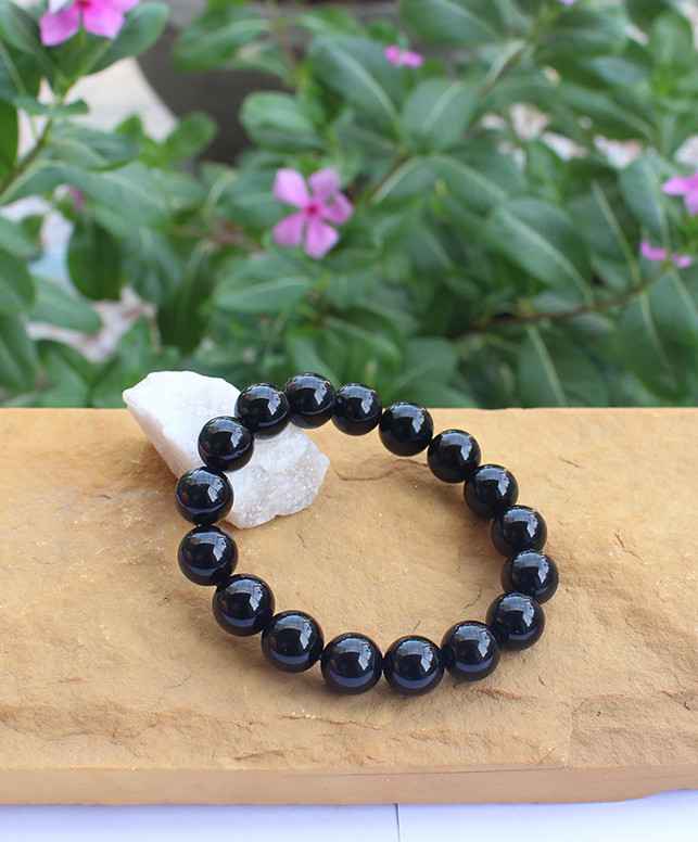 Vòng tay Đá phong thủy Núi Lửa Obsidian cho Tuổi Ngọ 12ly AKO3