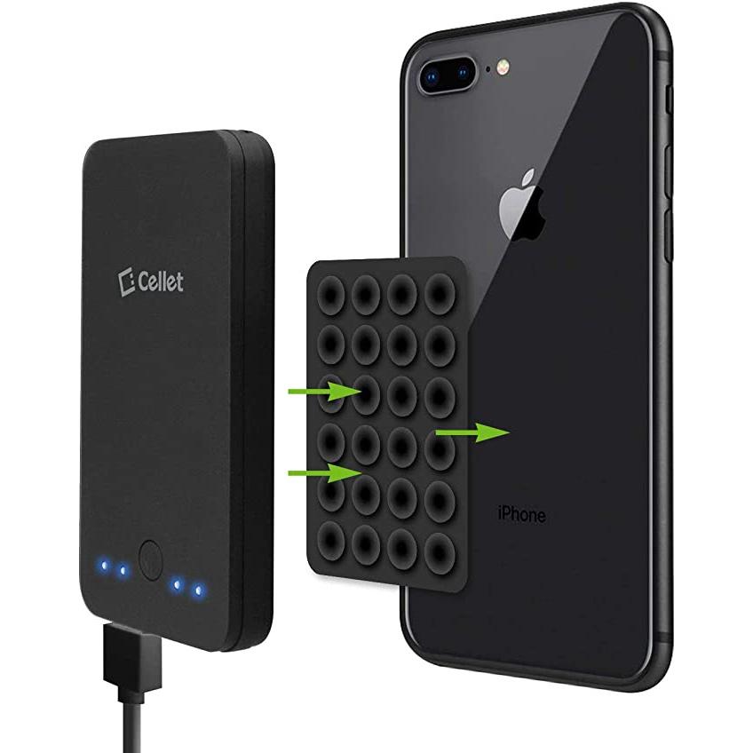 Set 5 Đệm Silicone Hai Mặt Có Giác Hút Gắn Điện Thoại Dài 3M