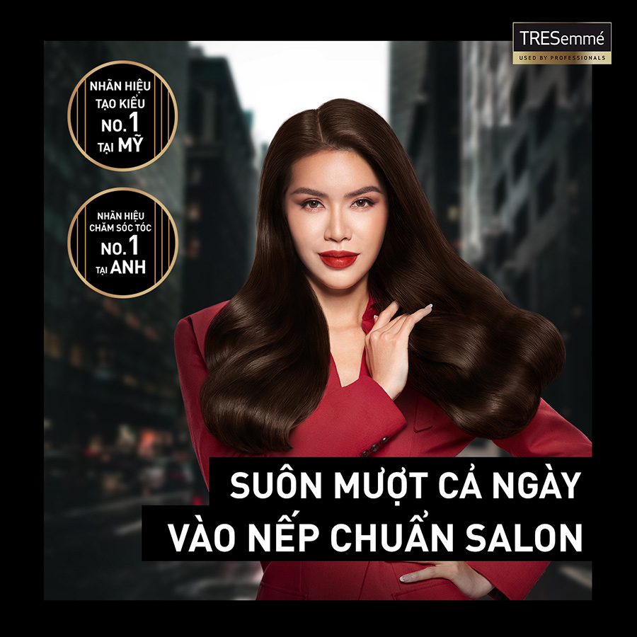 Combo Dầu Gội 850g &amp; Kem Ủ 180ml TRESemmé Keratin Smooth với công thức Hydrolyzed Keratin Vào Nếp Suôn Mượt chuẩn Salon