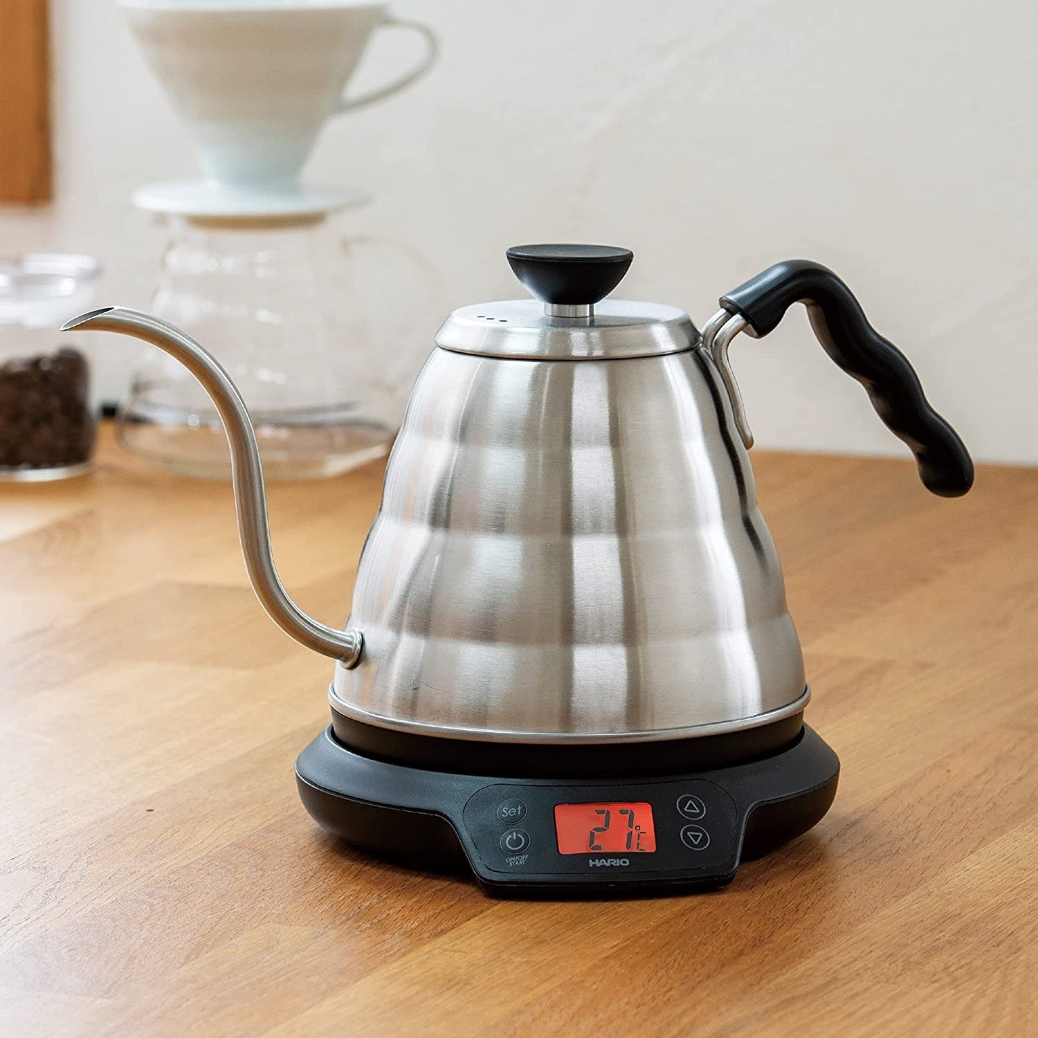 Ấm Điện Đun Nước Kiểm Soát Nhiệt Độ Hario V60 Power Kettle Bouno N 800ml - Hàng nhập khẩu