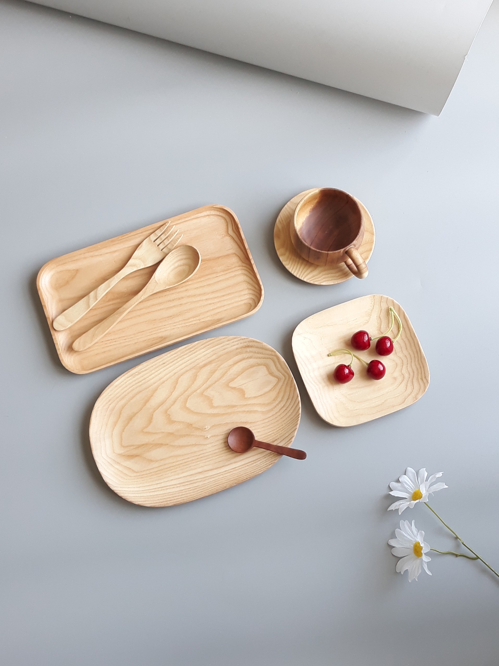 Khay, dĩa gỗ hình vuông, tròn. elip đẹp