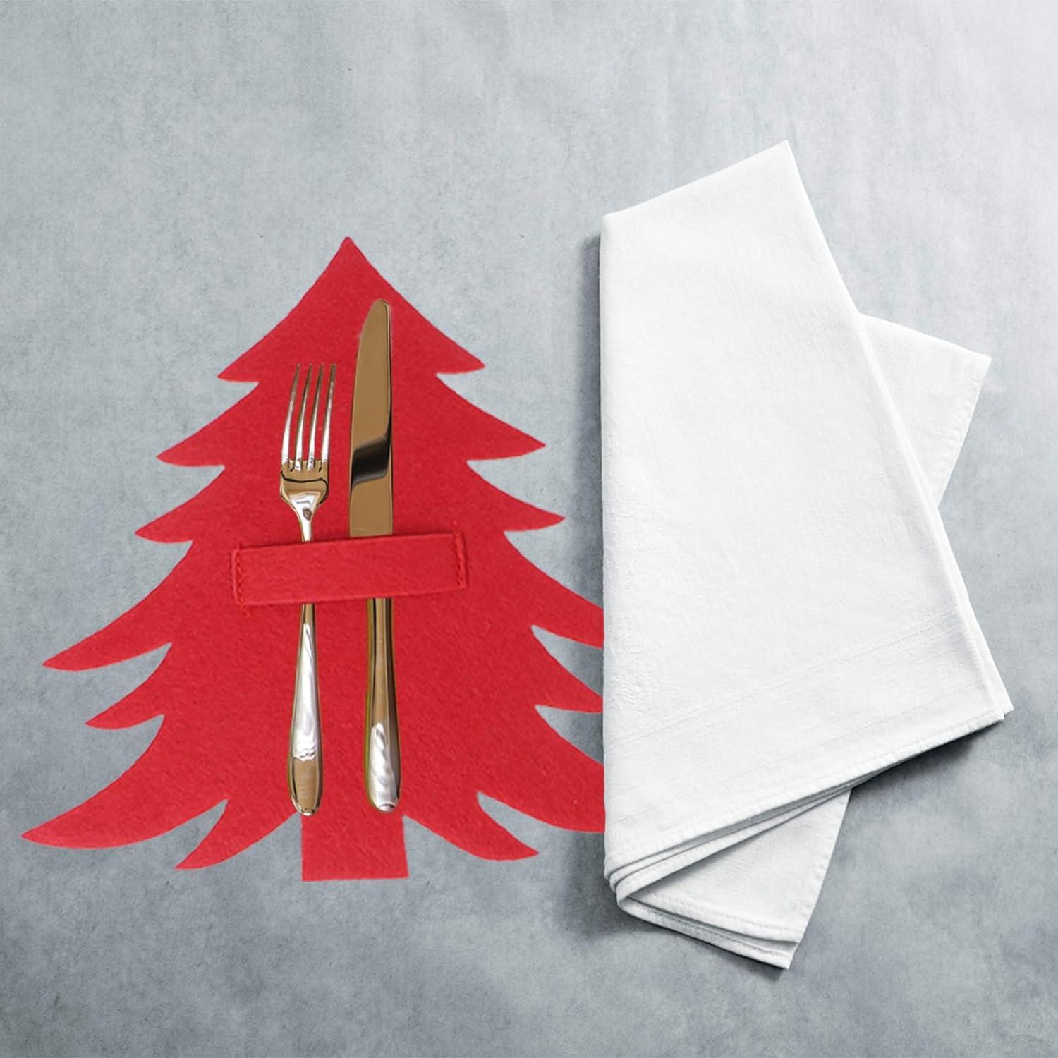 12 cái Giá đỡ dao kéo cây thông Noel cho Giáng sinh Túi đựng dao kéo Túi đựng dao nĩa Dao nĩa Túi đựng đồ ăn Trang trí Giáng sinh Trang trí bàn