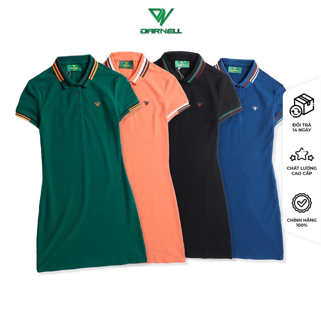 Đầm polo cao cấp nữ cổ kẻ chất cotton mềm mịn thấm hút mồ hôi chính hãng DARNELL DN3611