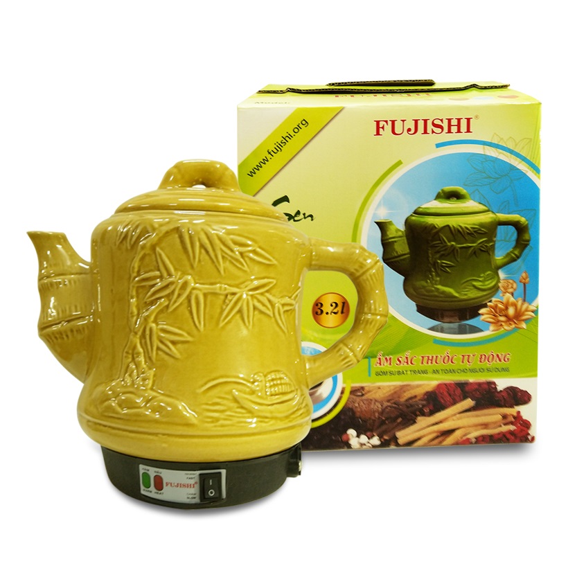 Siêu Sắc Thuốc Điện Gốm Bát Tràng Fujishi SV-606 (3.2L) - Vàng Gold - Hàng Chính Hãng