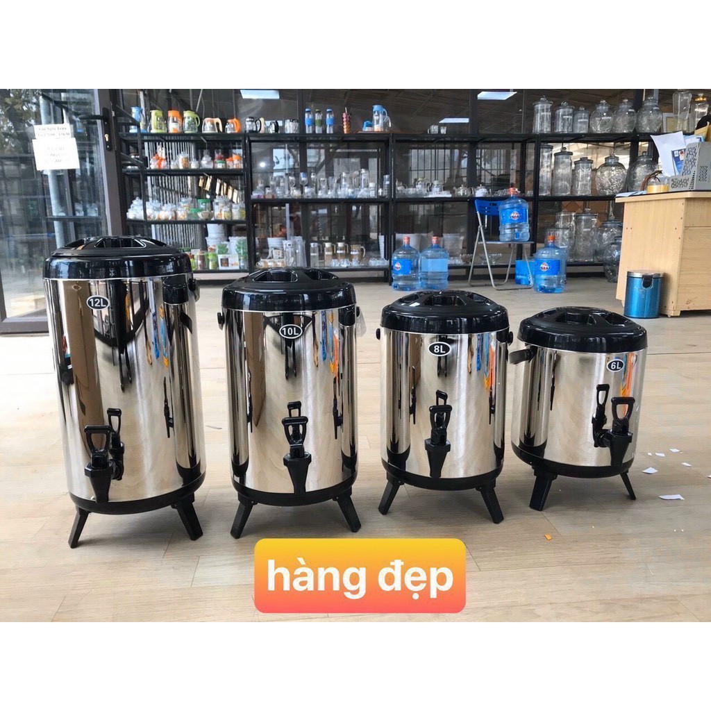 Bình Ủ Trà Giữ Nhiệt Inox 304 Có Vòi Bấm Nước- Dung Tích 8-12 L - Hàng Loại 1- Chính Hãng MINIIN