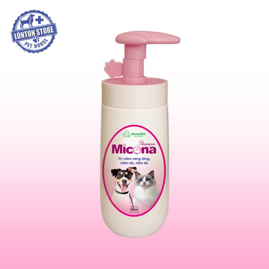 Sữa Tắm Micona - Phòng nấm da, viêm da, viêm nang lông cho chó mèo, 200ml